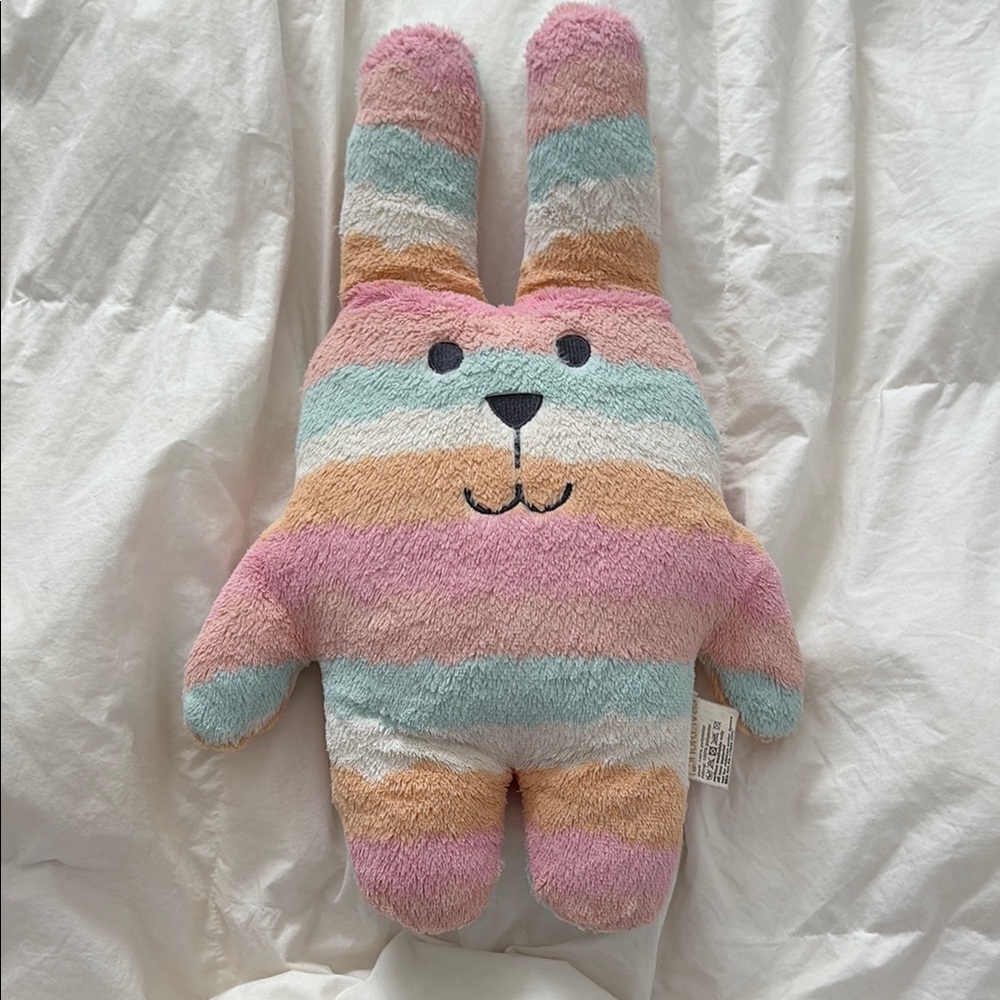 Striped Plush Bunny Stuffed Animal